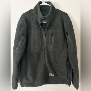 Zero Foxtrot Dark Military Green Sherpa Fleece Jacket